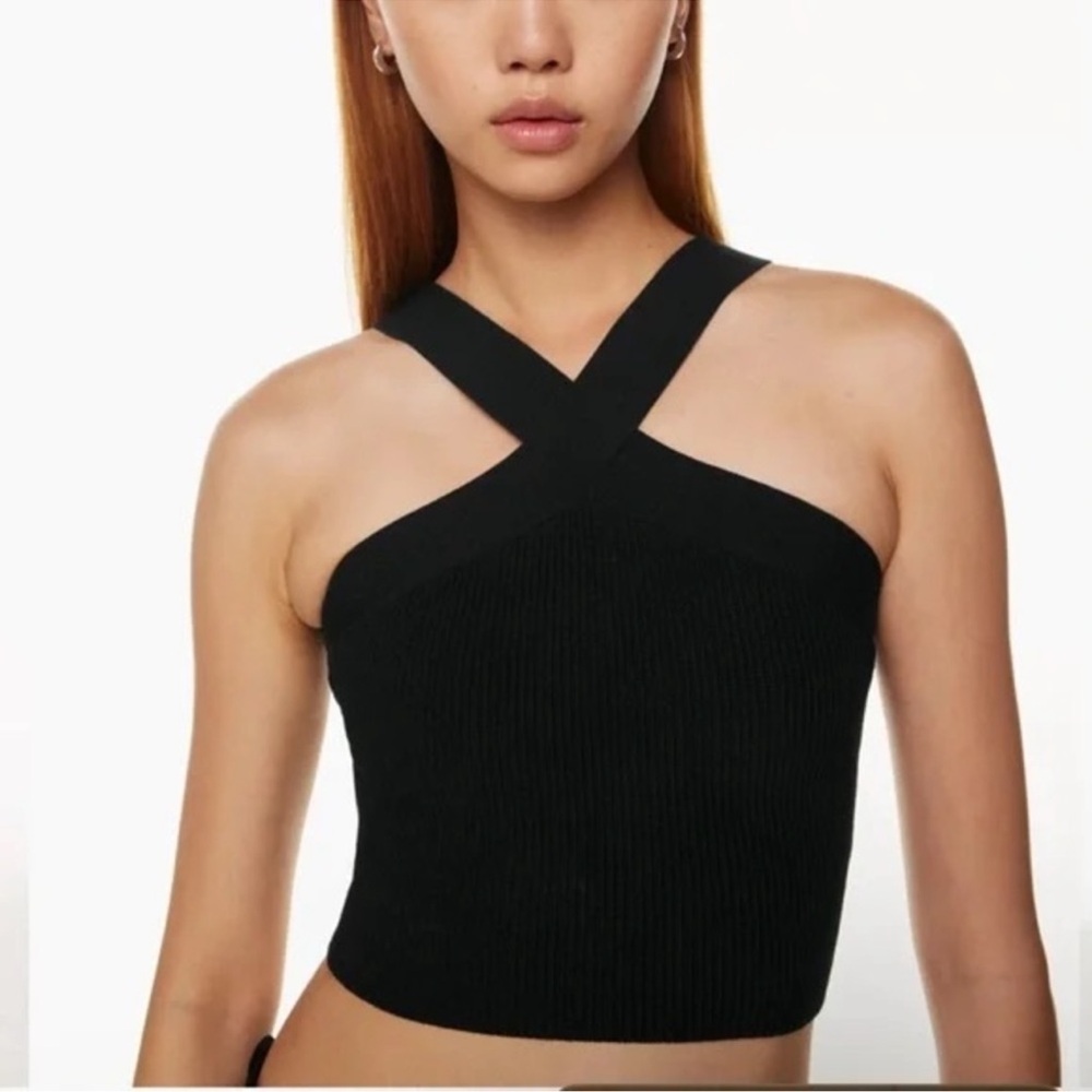Aritzia Black Cross-Strap Tank Top